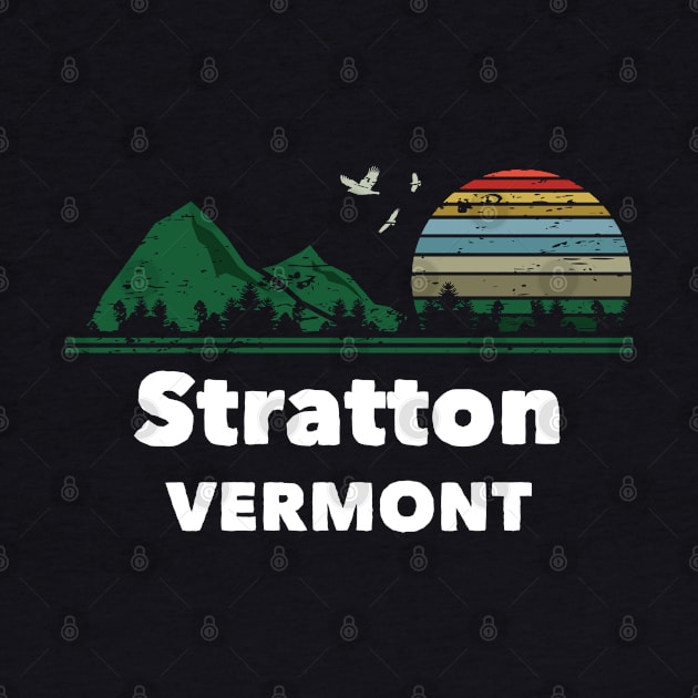 Mountain Sunset Flying Birds Outdoor Stratton Vermont by greenrepublicmerch